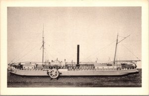 VINTAGE POSTCARD ROBERT FULTON'S HUDSON RIVER STEAMBOAT CLERMONT 1807 c. 1925