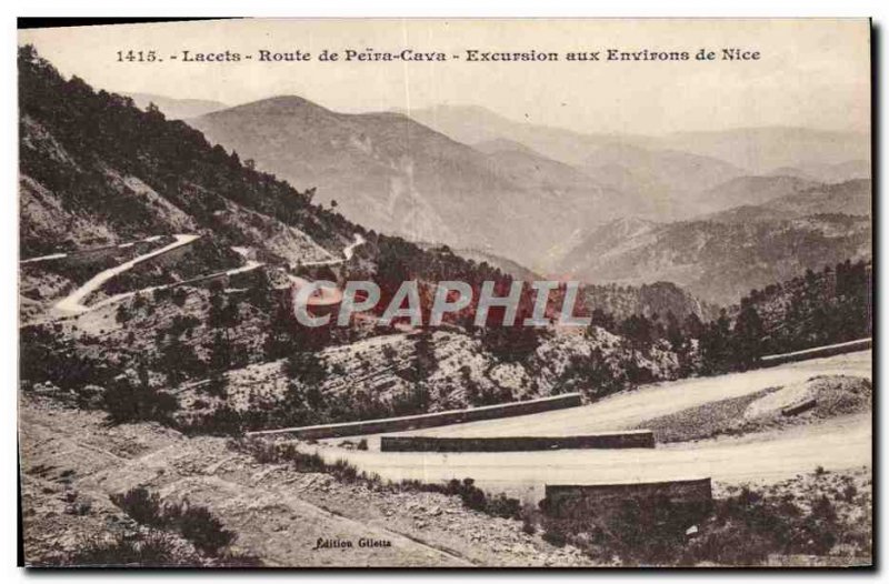 Old Postcard laces Peira Cava excursion around Nice