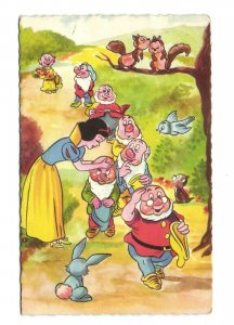 PC DISNEY, SNOW WHITE AND THE SEVEN DWARFS, Vintage Postcard (b27782)