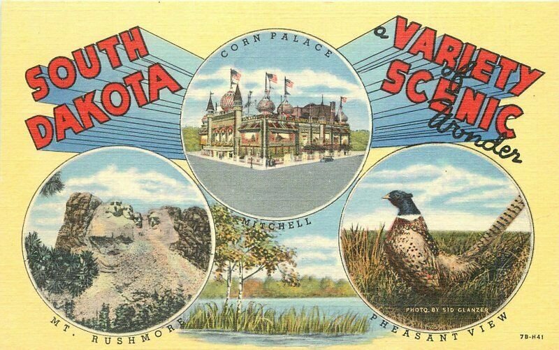 Grigg Teich Multi View Tourist Attractions Postcard South Dakota 20-12910
