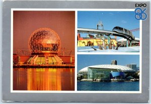 Postcard - Three memorable sites at Expo 86, Expo Centre - Vancouver, Canada