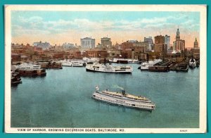 Maryland, Baltimore - View Of The Harbor Excursion Boats - [MD-100]