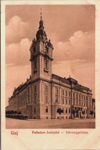 Romania Cluj Prefecture Judetului - Varmegyehaza Vintage Postcard C098