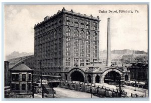 Pittsburg Pennsylvania PA Postcard Union Depot Station Railroad Train c1910's