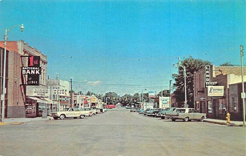 Limon CO Street View Storefronts Old Cars Postcard United States