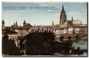 Old Postcard Frankfurt am Mein Mein Bridge and Mill Bridge Frankfurt am Mein ...