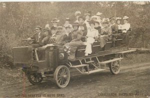 Postcard RPPC C-1910 Washington Seattle Tourist Bus Charleston Photo WA24-1641