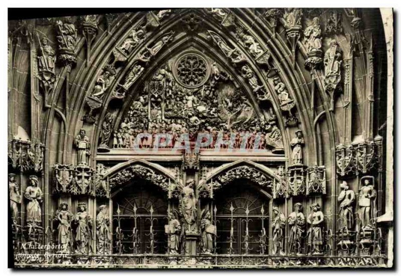 Modern Postcard Bern cathedral portal