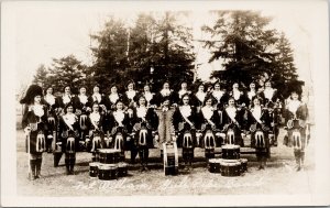 Fort William Ontario ON Girls Pipe Band Young Women Real Photo Postcard E63