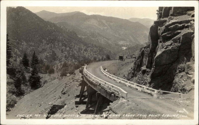 Corley Mtn Highway North Cheyenne Canon From Point Sublime RPPC Colorado
