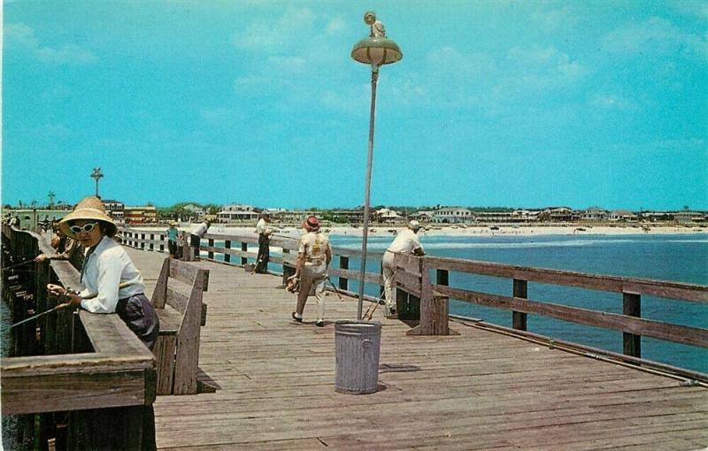 FL, Jacksonville Beach, Florida, Fishing at Pier, Curteichcolor No. 3DK-1208