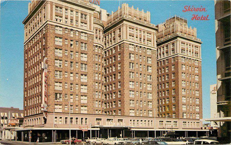 Broadway 1950s Oklahoma City Oklahoma Skirvin Hotel Crocker postcard 572