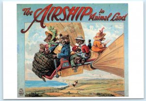 AIRSHIP in ANIMAL LAND Anthropomorphic BEARS G.H. Thompson 4x6 Repro Postcard