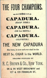 1880's-90's Capadura Cigars The Four Champions R.C Brown & Co. Jockey P145