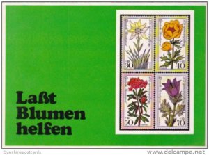 Stamps Flowers Lasst Blumen Helfen Let Flowers Help Germany