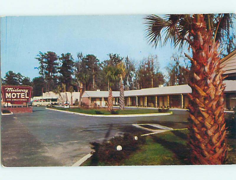 Unused 1950's OLD CARS & MIDWAY MOTEL Midway Georgia GA s6186