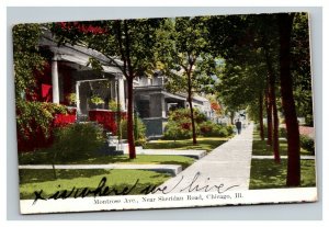 Vintage 1908 Postcard Montrose Ave Near Sheridan Road Chicago Illinois