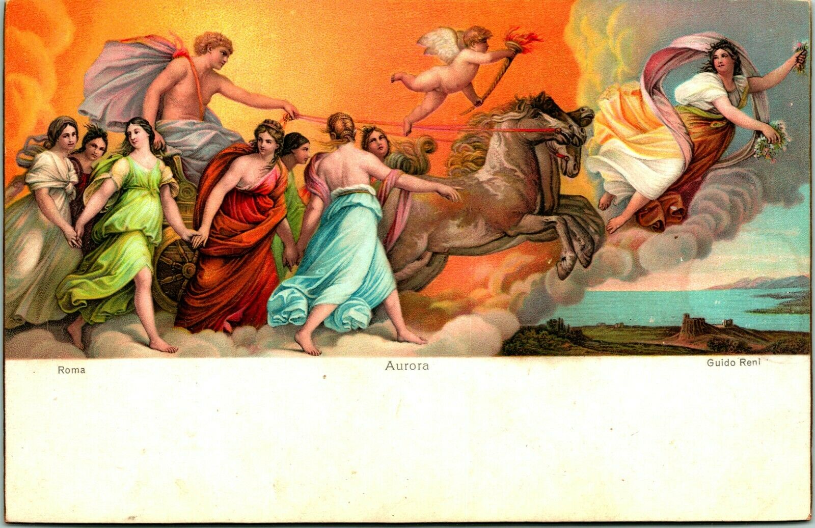 Roma Rome Aurora Guido Reni By Stengel & Co No 29803 Litho