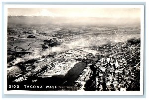 Aerial View Of Tacoma Washington WA RPPC Photo Unposted Antique Postcard 