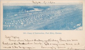 Fort Riley Kansas Camp of Instruction c1906 Litho Postcard G56