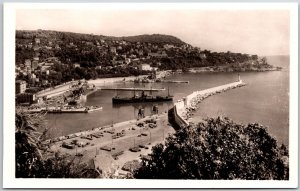 L'Entree Du Port Et Le Mont Boron Nice France Panorama Buildings Lake Postcard