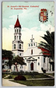 St Augustine Florida~St Joseph'as Old Spanish Cathedral~Vintage Postcard