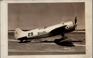 c1939 LAIRD-TURNER RT-14 METEOR RACING AIRPLANE CHAMPION RPPC POSTCARD 38-142