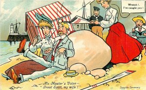 Postcard C-1910 Clapsaddle seaside spooner wife Tom Browne comic humor TP24-541