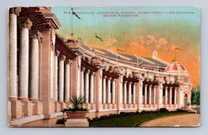 AYP EXPOSITION CANCEL AGRICULTURAL BUILDING SEATTLE WASHINGTON POSTCARD 1909