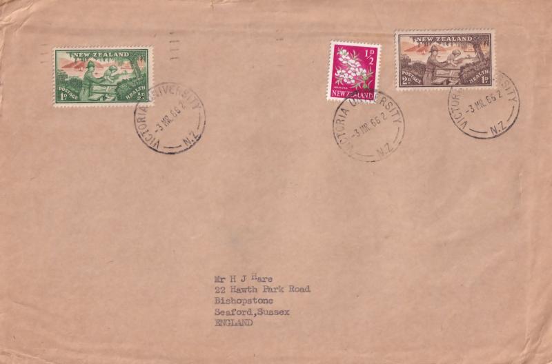 Victoria University 1966 New Zealand Postmark Frank