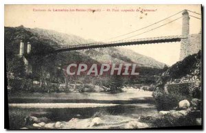 Old Postcard Around Lamalou les Bains Bridge Suspension Tarrassac