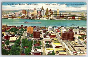 Postcard Aerial View Of Windsor Ontario Canda