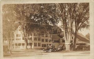 Kennebunk ME Alfred House Many Auto's Directional Signs Real Photo Postcard