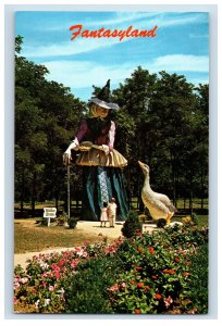 Vintage Giant Mother Goose Statue Fantasyland Gettysburg Postcard P1E