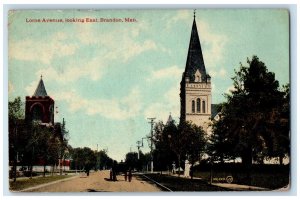 c1910's Lorne Avenue East View Horse Carriage Dirt Road Brandon MB Postcard