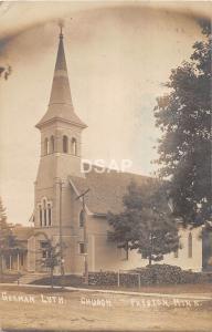 Minnesota Mn Real Photo RPPC Postcard 1911 PRESTON German Lutheran Church