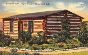 BISMARCK, ND North Dakota  ROOSEVELT CABIN~Capitol Grounds   c1940's Postcard