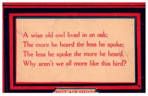 A wise old owl, Poem