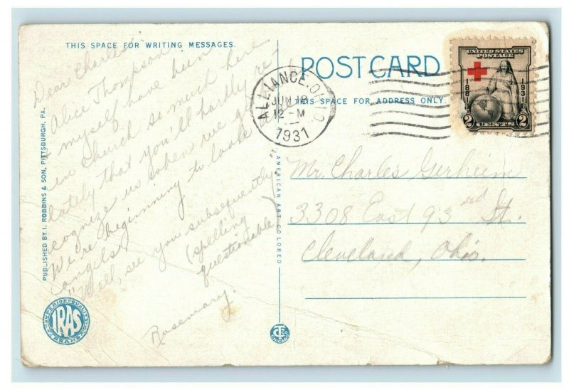 1920's High School, Alliance, Ohio Postcard P170 