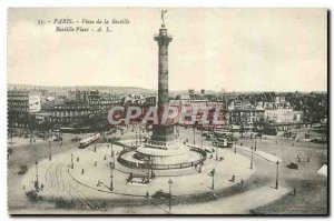 Old Postcard Paris Bastille Square