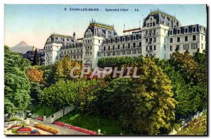 Old Postcard Evian Les Bains Splendid Hotel