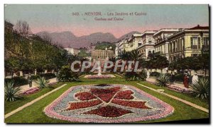 Old Postcard Menton Gardens and Casino