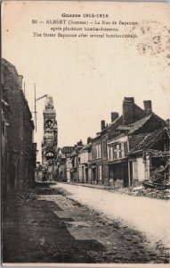 World War 1 Albert The Street Bapaume after Several Bombardments Postcard C046