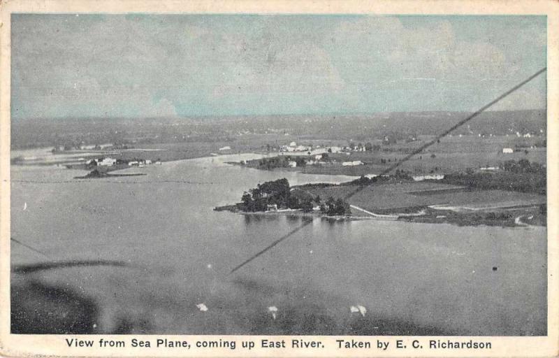 Auburn Indiana East River  View from Sea Plane Antique Postcard J2531256