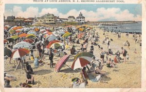 Loch Arbour New Jersey Beach Scene and Allenhurst Pool Vintage Postcard AA49334