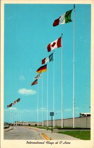 Illinois, Chicago - International Flags At O'Hare Airport - [IL-232]