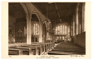 Tower Of London St Peters Chapel Interior Black And White Postcard