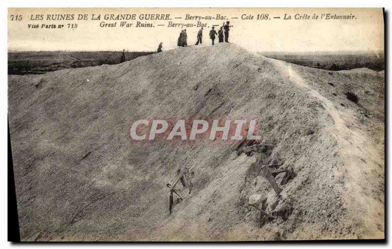 Postcard Ancient Ruins Of The Great War Berry au Bac Cote 108 The crest of th...