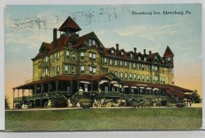 Ebensburg Pa Ebensburg Inn 1915 Somerset to Chambersburg Postcard M2