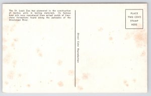 St Louis MO~Zoo~Diving Polar Bear~Barless Unit~Limestone Formation Molds~Vtg PC